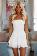 Wandering Hearts Mini Dress - White