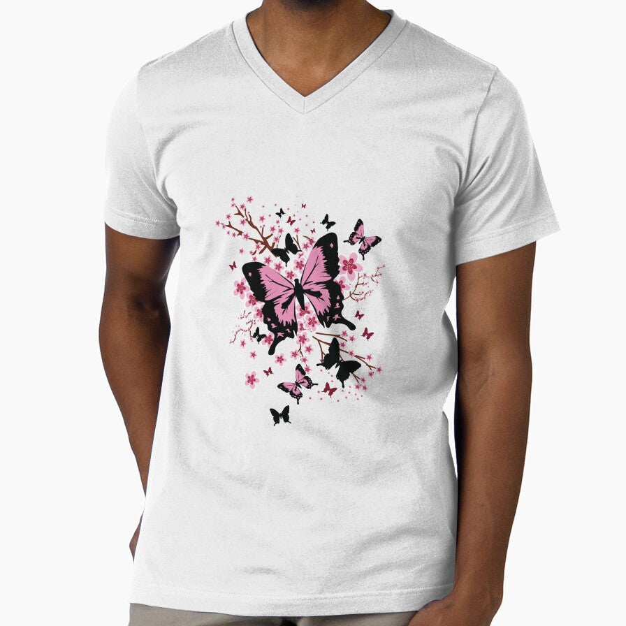CHERRY BLOSSOM BUTTERFLY by Vishakha Sabharwal Unisex T-shirt, Sweatshirt, Hoodie, Long Sleeve Tee